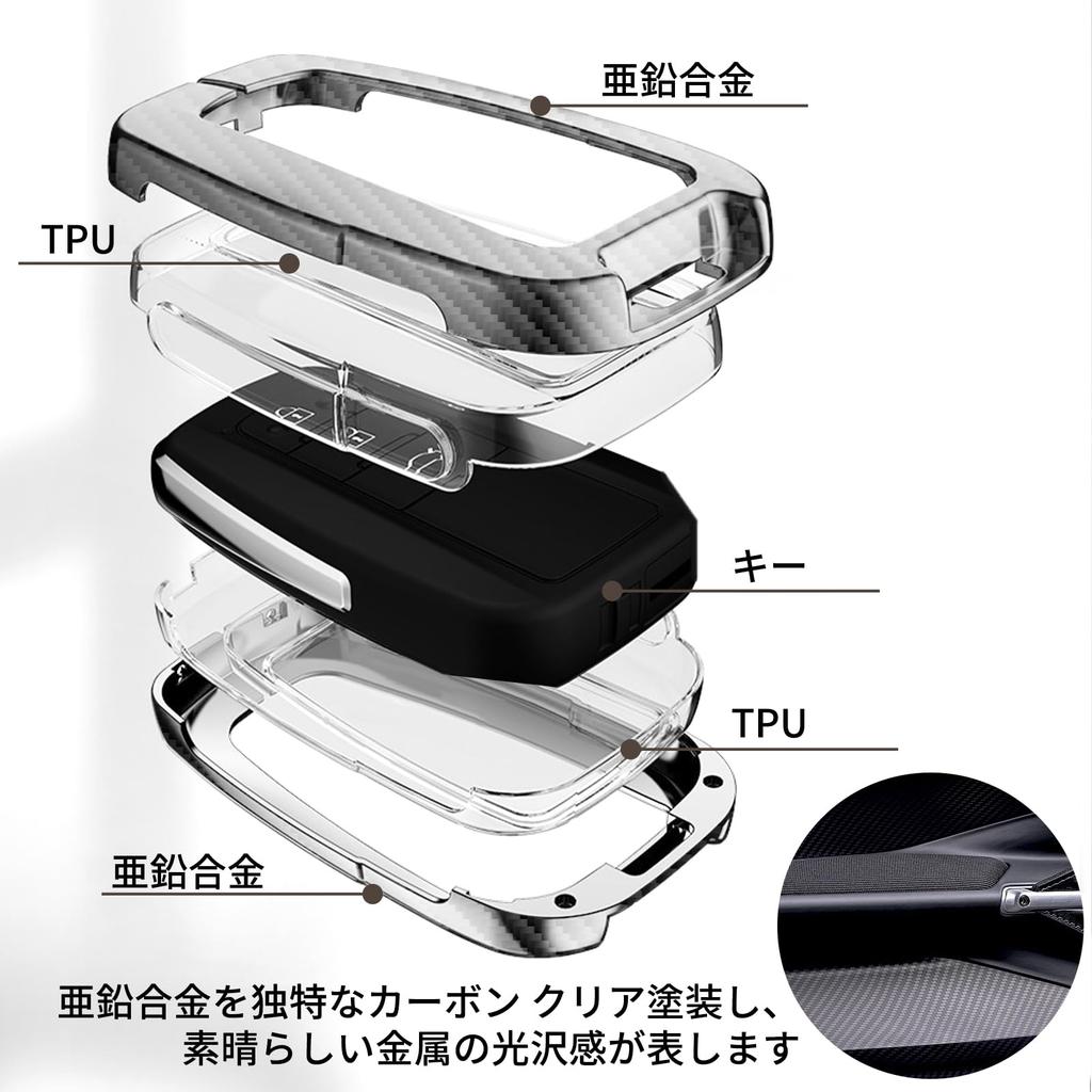 Чехол для ключа Toyota с карбоновым брелоком, водонепроницаемый, устойчивый к царапинам, не создает помех радиоволнам, подарочная коробка, цинковый сплав, ударопрочный, ТПУ,