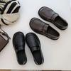 One-pedal Work Small Leather Shoes Women's 2024 Autumn New Flat-soled Soft-soled British-style Simple Soft-sided Loafers