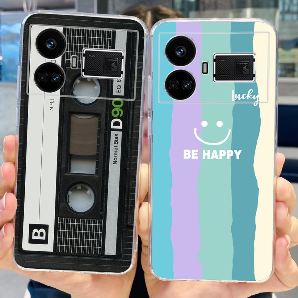 For Realme GT5 Case Clear Silicone Soft TPU Cover For OPPO Realme GT 5 RealmeGT5 Cases Flower Marble Jelly Bumper Coques