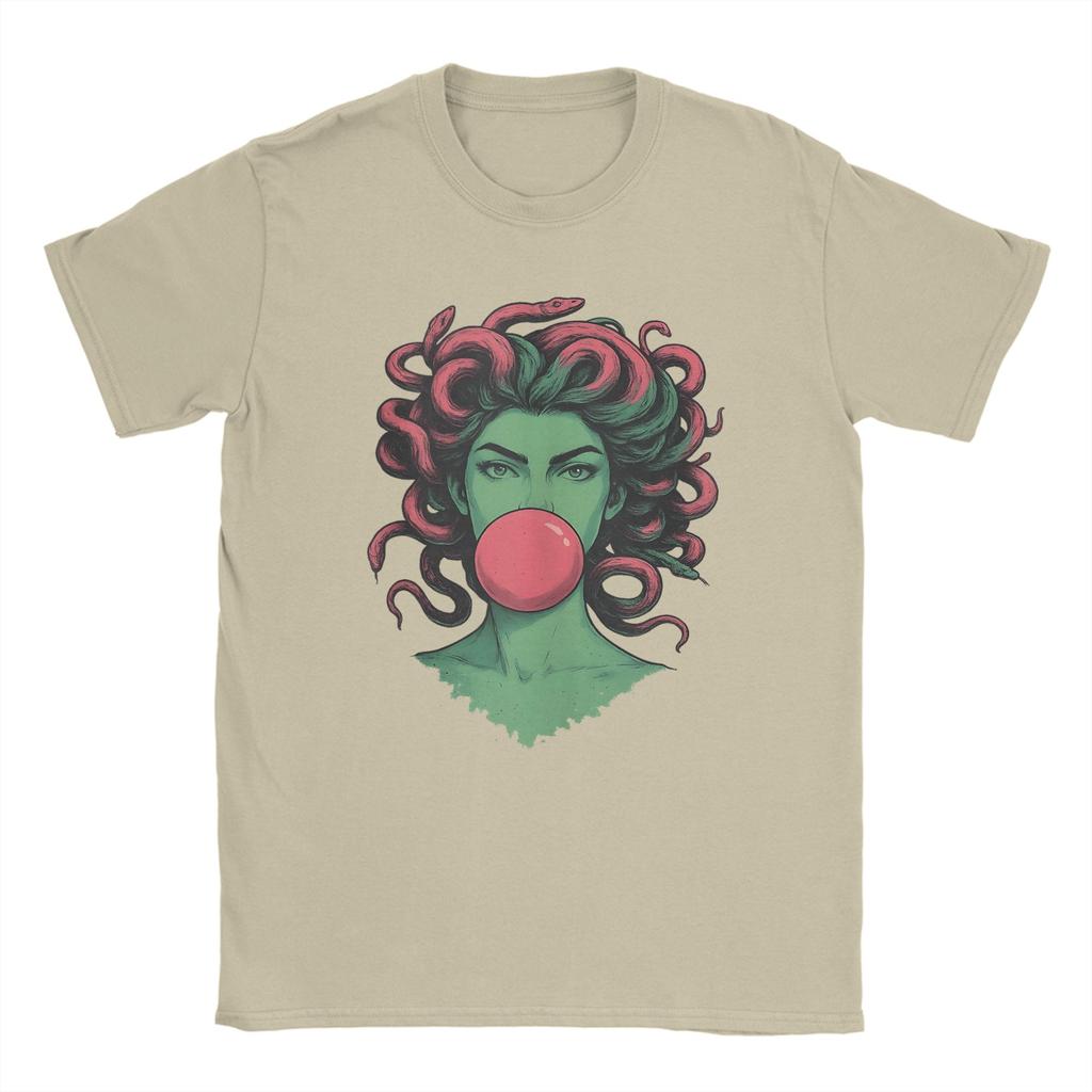 Medusa Bubblegum Mythological Snake Hair TShirt Summer Cotton TShirts For Unisex Fashion Design Tee Shirt Short Sleeve Tees