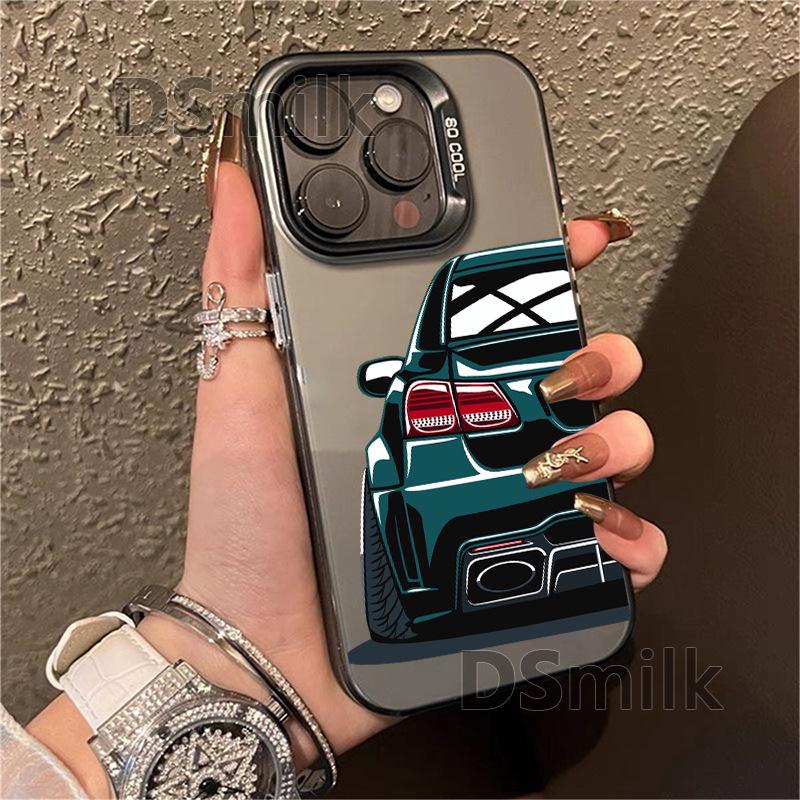 Мягкий чехол для iPhone с мультяшным автомобилем для 11/12/13/14/15/16 Pro и 11/12/13/14/15/16 Plus с лазерным дизайном