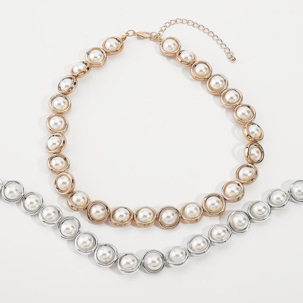 Tooxika Temperament Pearl Collarbone Chain Retro Elegant Bridal Wedding Necklace Women