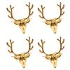 4Pcs Deer Napkin Rings Christmas Elk Head Napkin Rings Holders Reindeer Napkin Buckle Xmas Thanksgiving Dining Table Decor