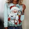 Christmas T Shirts Christmas Tree Snowman 3D Print Women Long Sleeve T-shirt Oversized Streetwear Woman Tunic Tees Tops Clothing