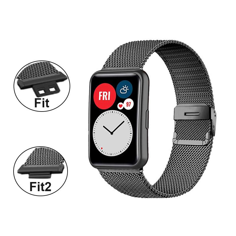 Ремешок для часов Huawei Fit Band Fit/Fit 2 с металлическим корпусом, браслет Huawei, защитная пленка для экрана для умных часов, аксессуары