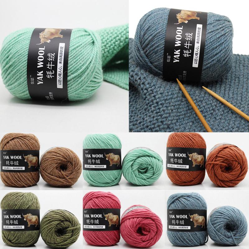 Yak Fluff Yarn Needle Knitted Scarf Jacket Material Hand Woven Medium Thick Yarn Wool Yarn Multi-Color Soft DIY Gift