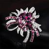 National Diamond Violet Brooch Female Versatile Crystal Corsage Pin Simple Silk Scarf Buckle Clothes And Accessories