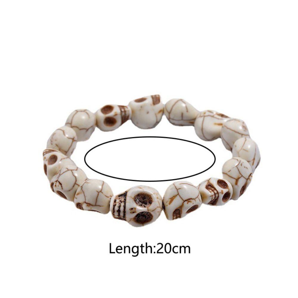 Vintage Design Skull Beaded Bracelet Punk Bangle Personalized Skeleton Beaded Bracelet Friend Gift