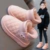 Girls' Winter Snow Boots Princess Cotton Boots Fur-lined Girls' Big Cotton Shoes Warm Fleece-lined Short Boots