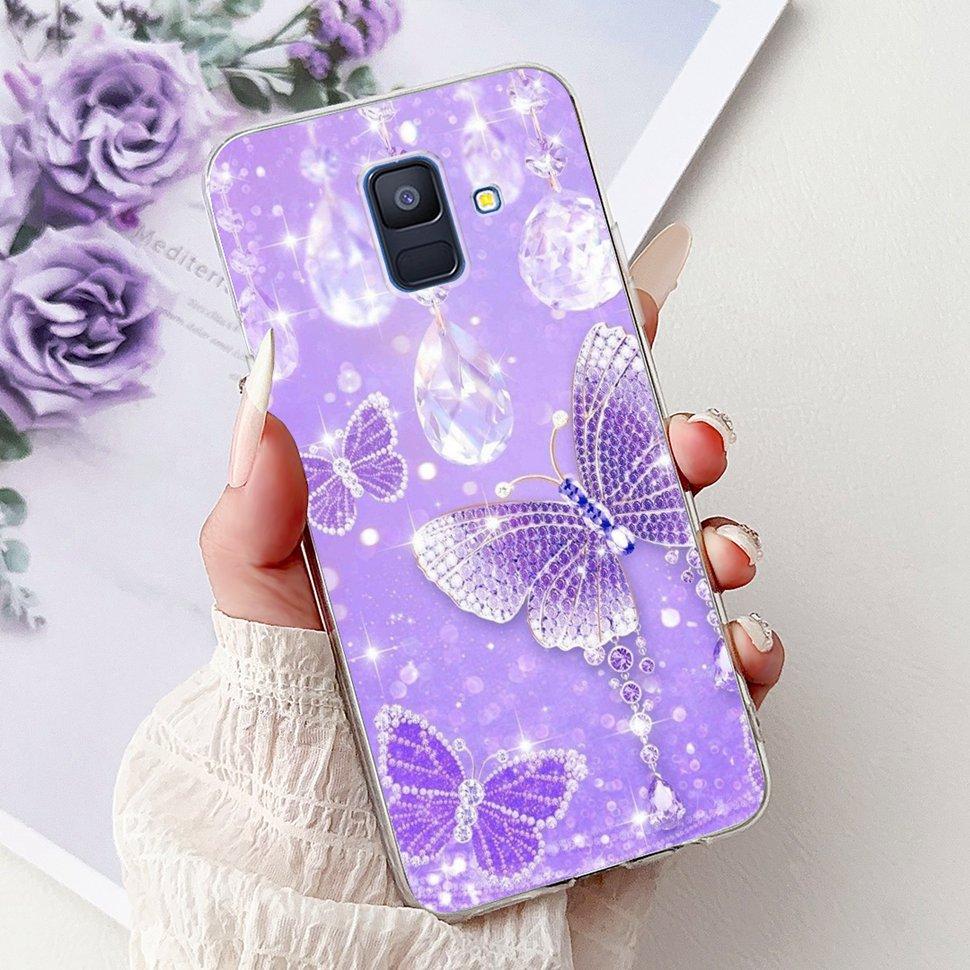 Чехол для Samsung Galaxy A6 2018 Роскошный Расписной Чехол Мягкий Силиконовый Чехол для Телефона Для Samsung A 6 A6 GalaxyA6 2018 Задняя Крышка Coque