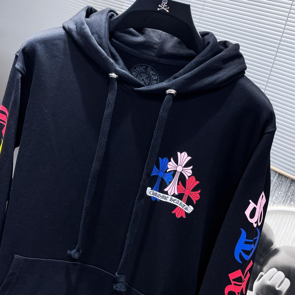 8318 CHROME HEARTS 2026 Новый Весенне-Осенний Большой Размер Тонкий Стиль Классический Стиль Худи с Капюшоном с Логотипом для Пар