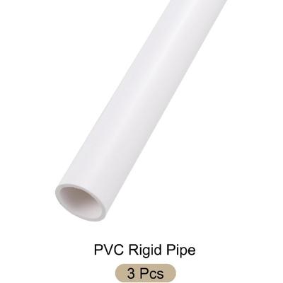 3 шт. 5/8" x 0.8" ПВХ труба 24" Пластиковая жесткая труба Круглая Ударопрочная Дренажная труба, [для Теплицы Сада Дома ОВКВ Сантехника] - 16x20мм / Белая