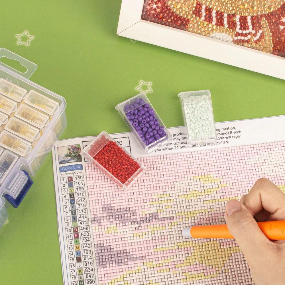 Прозрачные коробки для хранения бусин Perler DIY с ручкой Контейнер для аксессуаров для нейл-арта и ювелирных изделий Box для алмазной вышивки