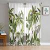 Banana Tree Leaves Sloth Parrot Tulle Sheer Window Curtains for Living Room the Bedroom Modern Voile Organza Curtains Drapes