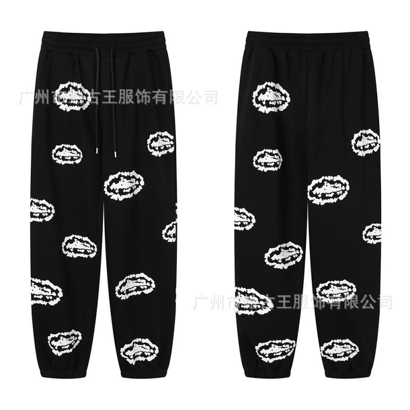 Unisex Hooded Sweatshirt Jogger Pants Set With Letter Print Fleece-Lined Cotton Blend Streetwear Winter Outfit