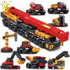 8in1 Engineering Crane Truck Building Blocks Bulldozer Excavator Car City Construction MOC Bricks Set For Children Kids