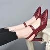 Spring New Slim Heel Comfortable Pointed Patch Solid Temperament Back Empty Mother Shoes Work Shoes Women's Shoes