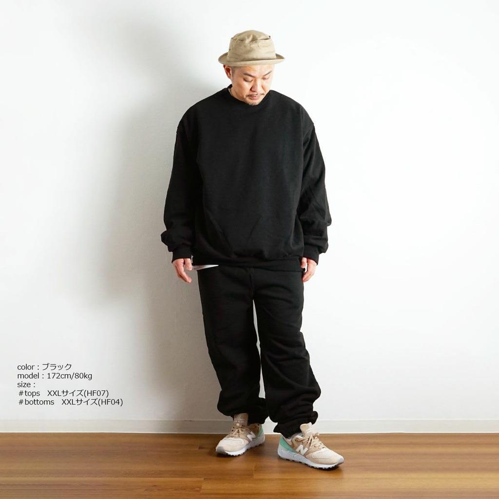 [Los Angeles Apparel] HF07 14 унций плотный флисовый свитшот с круглым вырезом черный M