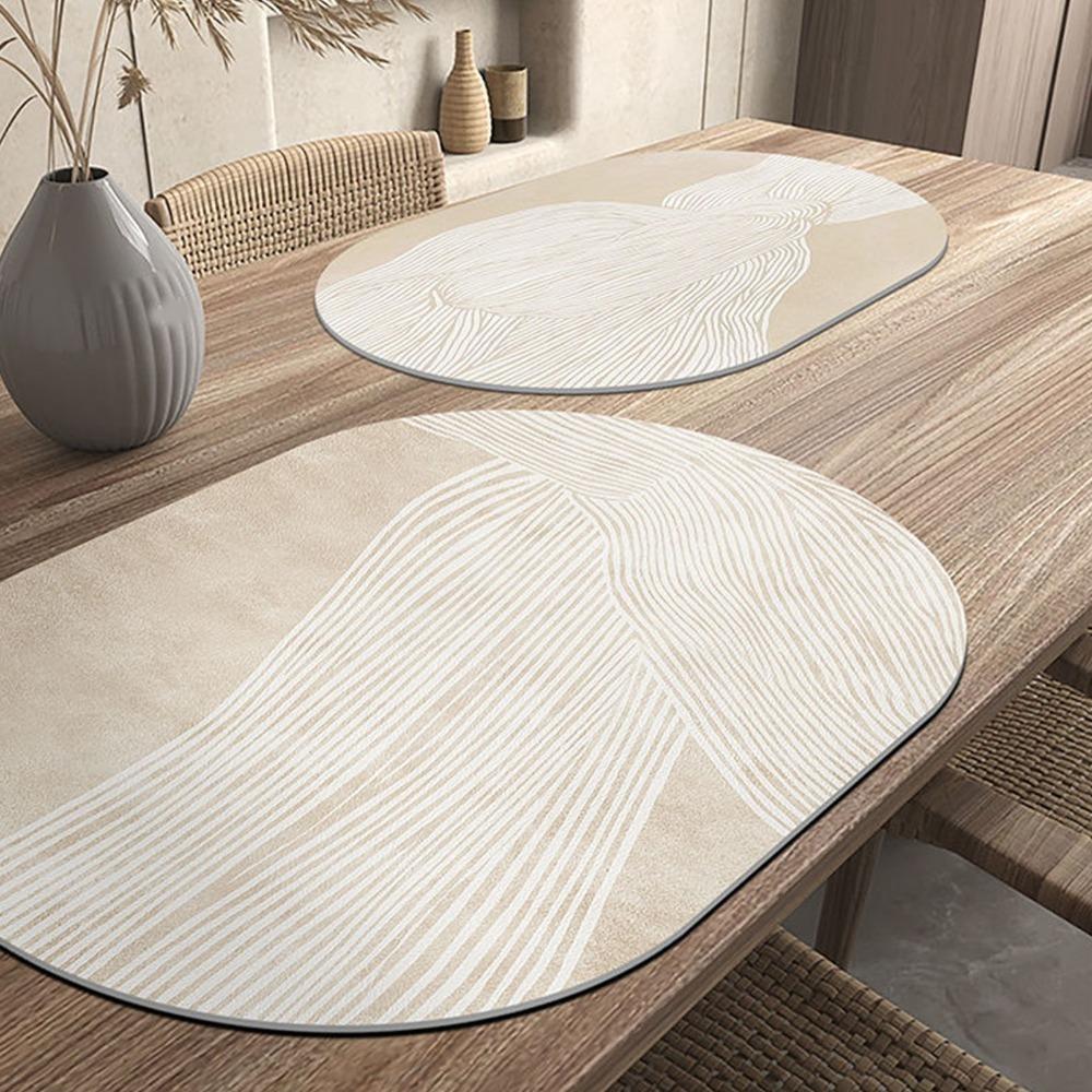 Soft Leather Table Mat Smooth Wear‑resistant Dinner Mat Decorative Pad Tableware Placement