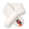 Color Faux Rabbit Fur Plush Bear Christmas Candy Cross Scarf Neck Warmer Plush Scarf Warm Scarf