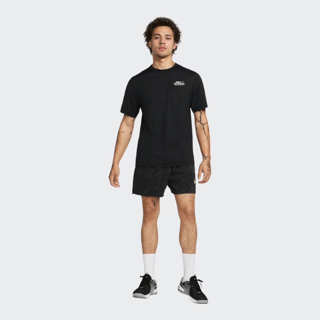 Nike Спортивная футболка с буквенным принтом Dri-Fit UV, мужские топы, черная DX0907-010