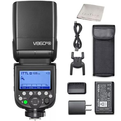 Фотовспышка Godox для Nikon TTL Ведущее число Светодиодная моделирующая лампа V860III-N Вспышка, Стробоскоп, Камеры, 2.4G, 60, HSS1/8000с, [Авторизованный розничный продавец]