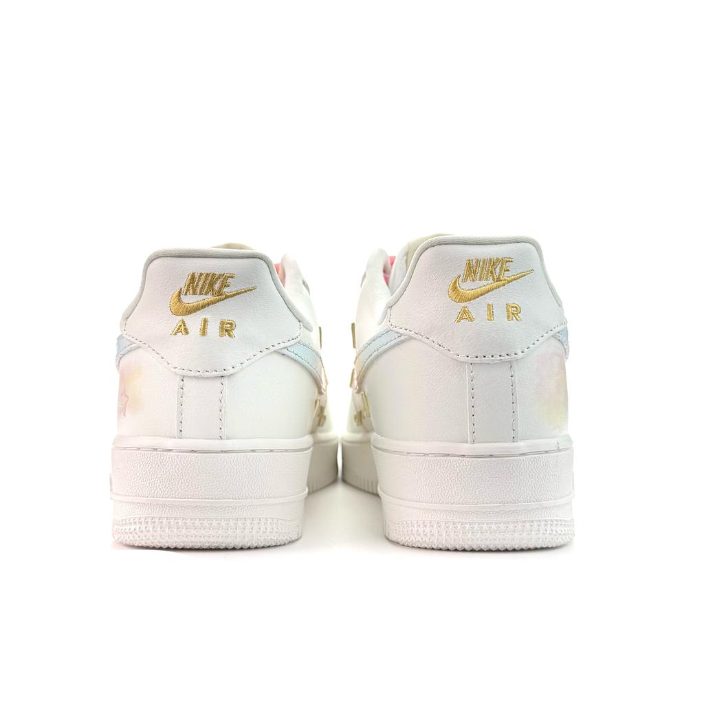 Nike Air Force 1 Mini Gold Pink Star Dream Abrasion Resistant Low top Skateboard Shoes Women's FV3654-111(Team801-)
