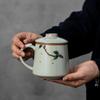 Керамическая кружка в китайском стиле с узором из османтуса, для дома, личного офиса, креативная чайная чашка с крышкой, фильтром для отделения чаинок, 1 шт.