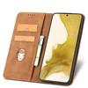 Samsung Galaxy S23+ Magnetic Wallet Case with Stand - Brown Leather Flip Cover by Hurtel