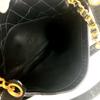 Chanel Стеганая сумка на двойной цепочке через плечо эмаль Черный/Золотой