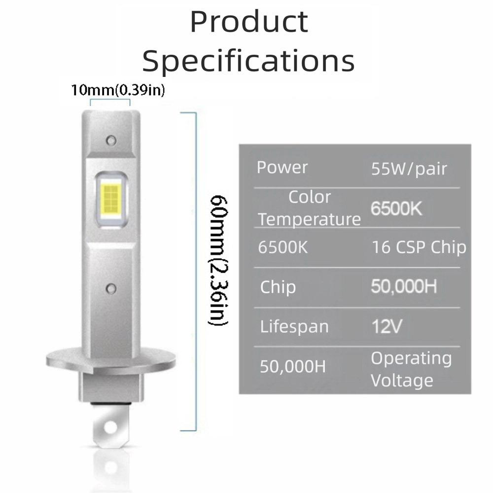 White Diode LED Headlight Aluminum Silver Automobile Headlamp Fog Lamps Motorcycle Foggers
