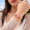 Браслет из нержавеющей стали с розовым маслом и цветами Wind Pink, золотой, нишевый дизайн, женские украшения Br-2991