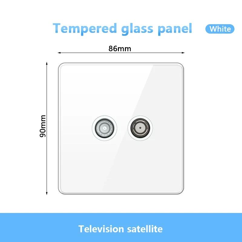 Стандарт Великобритании настенный светодиодный выключатель 2-позиционный розетка питания, 18 Вт быстрая зарядка универсальная двойная 3-контактная вилка USB Type-C стеклянная розетка