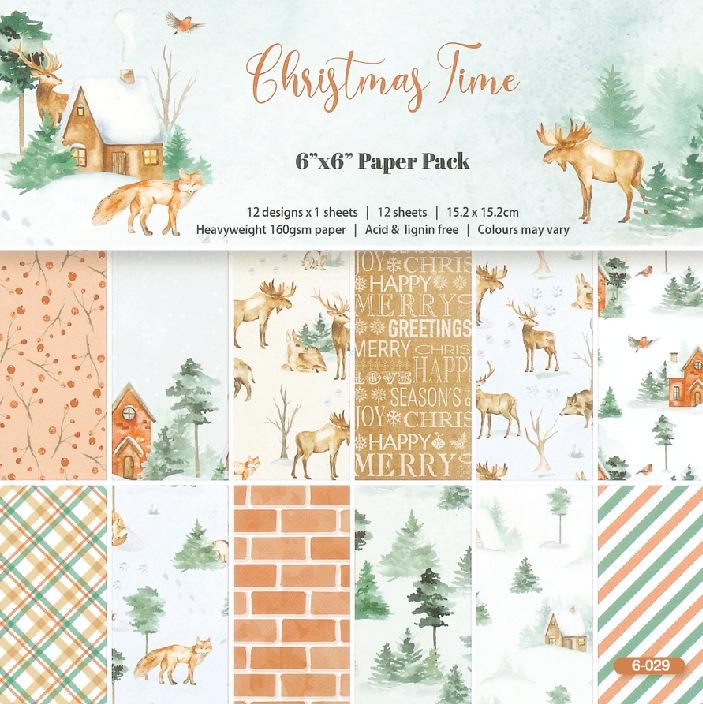 6-inch DIY Photo Album Background Paper - Single-sided, 12 Unique Designs (1 Sheet/Set)