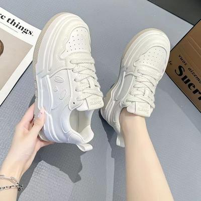 Женская вулканизированная обувь на осенней платформе, модная удобная обувь для женщин, легкие кроссовки для бега на шнуровке, женские повседневные кроссовки