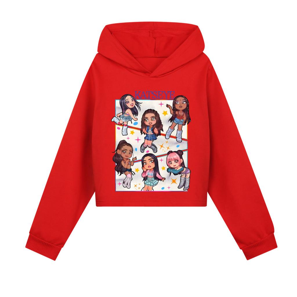 5299 Детские Толстовки с капюшоном для девочек с принтом KATSEYE