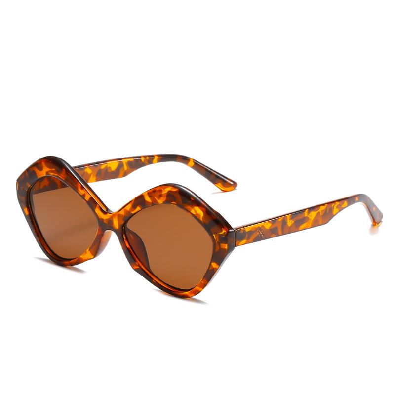European and American irregular rhombus sunglasses Internet celebrity fashion trend tortoiseshell women sunglasses