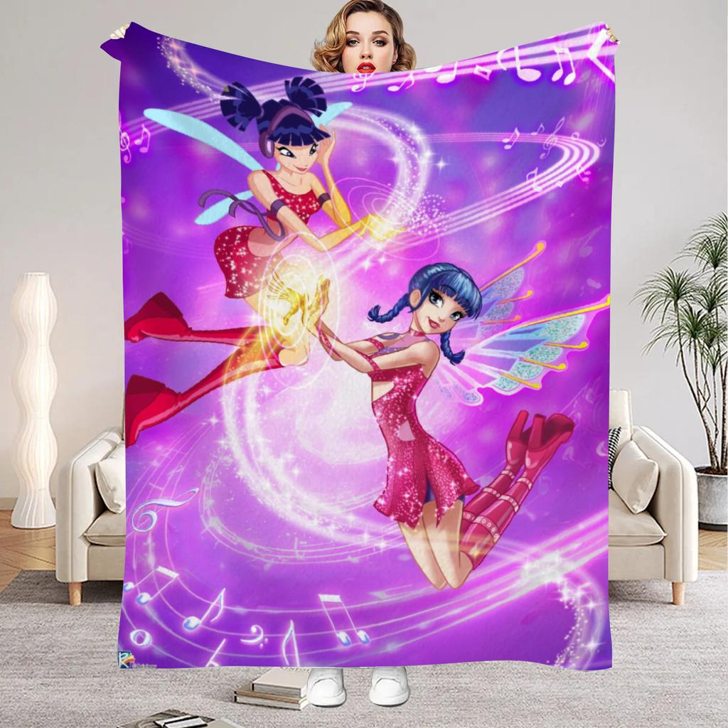 W-Winx C-Клуб Плед с принтом Красивая Девочка Фланелевый Плед для Дома Гостиной Спальни Декор Новогодний Рождественский Подарок для Детей