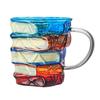 3D Painted Coffee Cup 350ml Novelty Glass Tea Mug Funny Book Worm Tumbler Unique Readers Writers Librarian Gifts