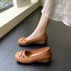 Comfortable Shallow Single Shoes Women's Fashion Mother Shoes Retro Fragrant Bow Spring and Summer Little Lazy Doudou Shoes