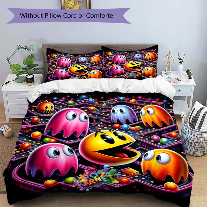 3pcs Duvet Cover Set (1*Duvet Cover + 2*Pillowcase, Without Core),game MAN Print Bedding Set, Bedroom Decor, All‑Season, Birthday Gift