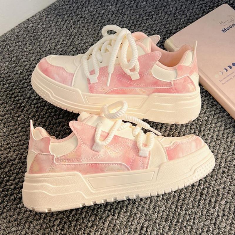 Модные новые кавайные сине-розовые кроссовки для девочек, повседневные туфли на платформе, вулканизированные туфли для женщин, кроссовки в стиле колледжа в стиле «Лолита», корейские дизайнерские туфли на плоской подошве