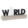 Luminous Decoration - World - Black - MDF Wood - Integrated LED - 34 X 8 X 16 Cm
