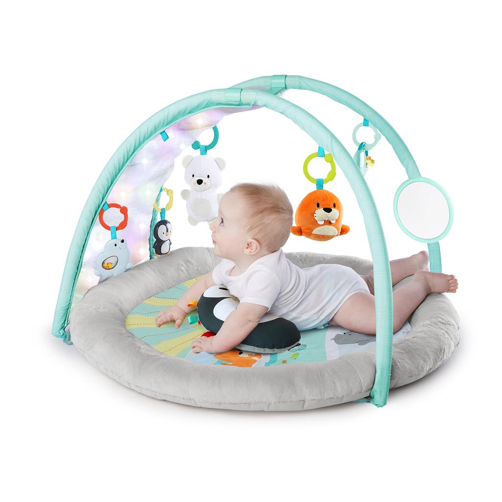 Bright Starts Arctic Glow Gym 0 месяцев Детский игровой коврик Игровой коврик Тканевая игрушка Синий 10421