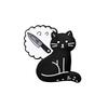 Adorable Black Cat Cartoon Brooch: Simple Animal-Shaped Accessory