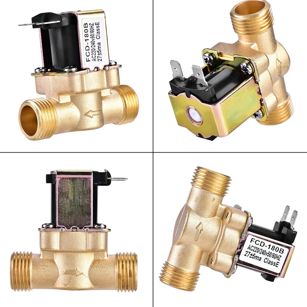 1 2 AC 220V Normally Closed Brass Electric Solenoid Magnetic Valve For Water Control