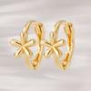 JEWNEL 14K Caranda Ultra Mini Flower Small Ring One-Touch Earrings