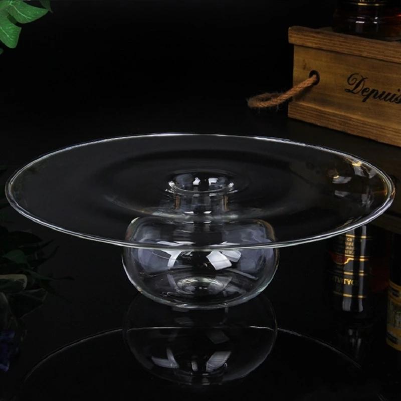 18cm Transparent Flying Saucer Plate Dry Ice Japanese Dishes Diet Plate Dessert Plates Sushi Plates Catering Fruits Salad Bowl