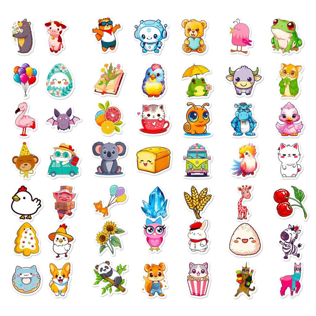 100 Pcs Cute Animal Stickers for Water Bottle, Laptop, Skateboard, Luggage, Phone Case, Vinyl Stickers Pack Easter Gifts for Kid