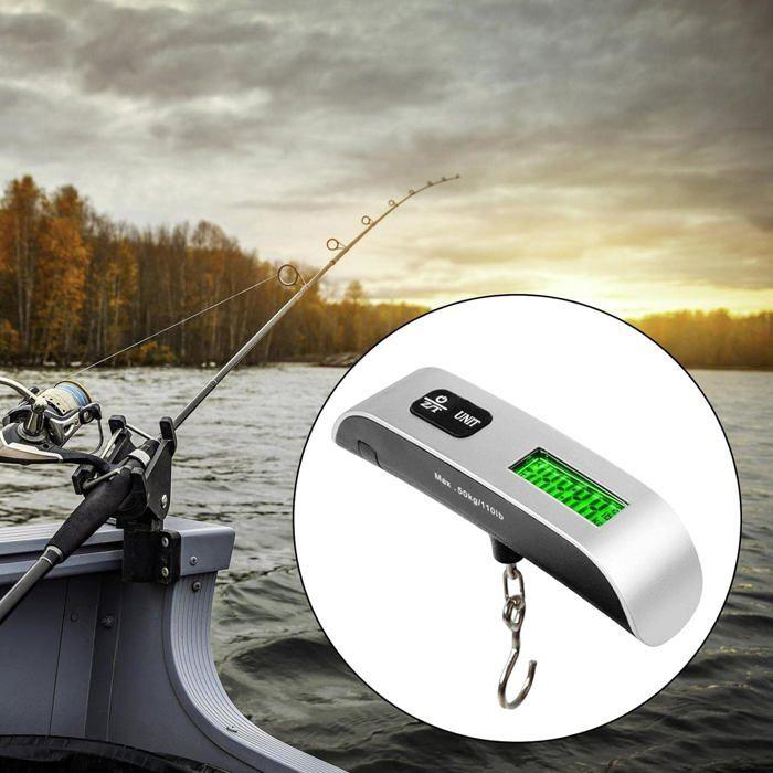 Весы для багажа - Не указано - Цифровые - Грузоподъемность 50 кг - ЖК-дисплей - Портативные и легкие